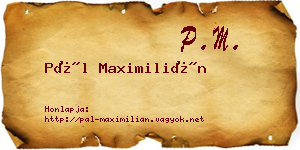 Pál Maximilián névjegykártya